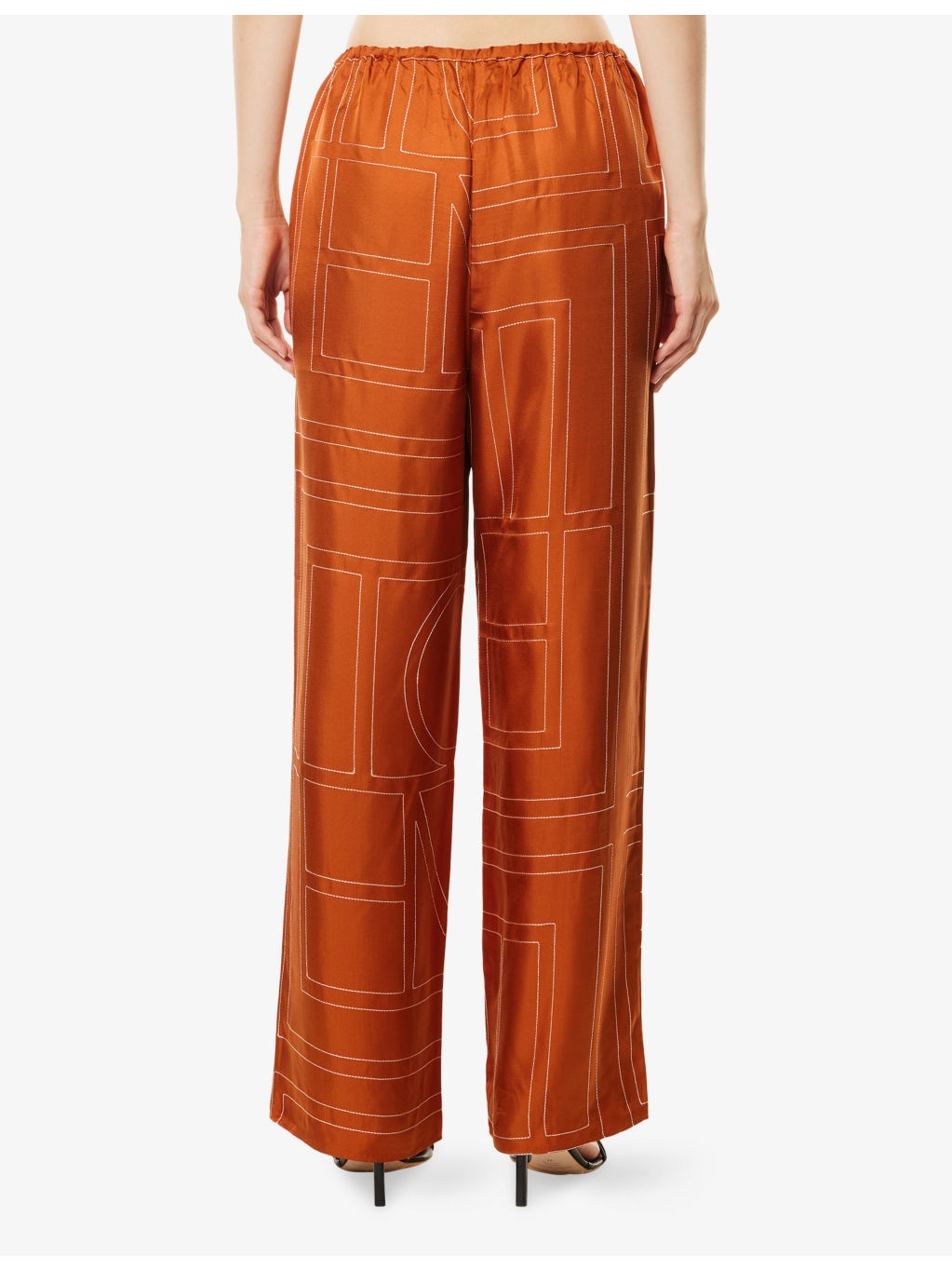 Contrast-Stitch Silk Pyjama-Style Bottoms - 4