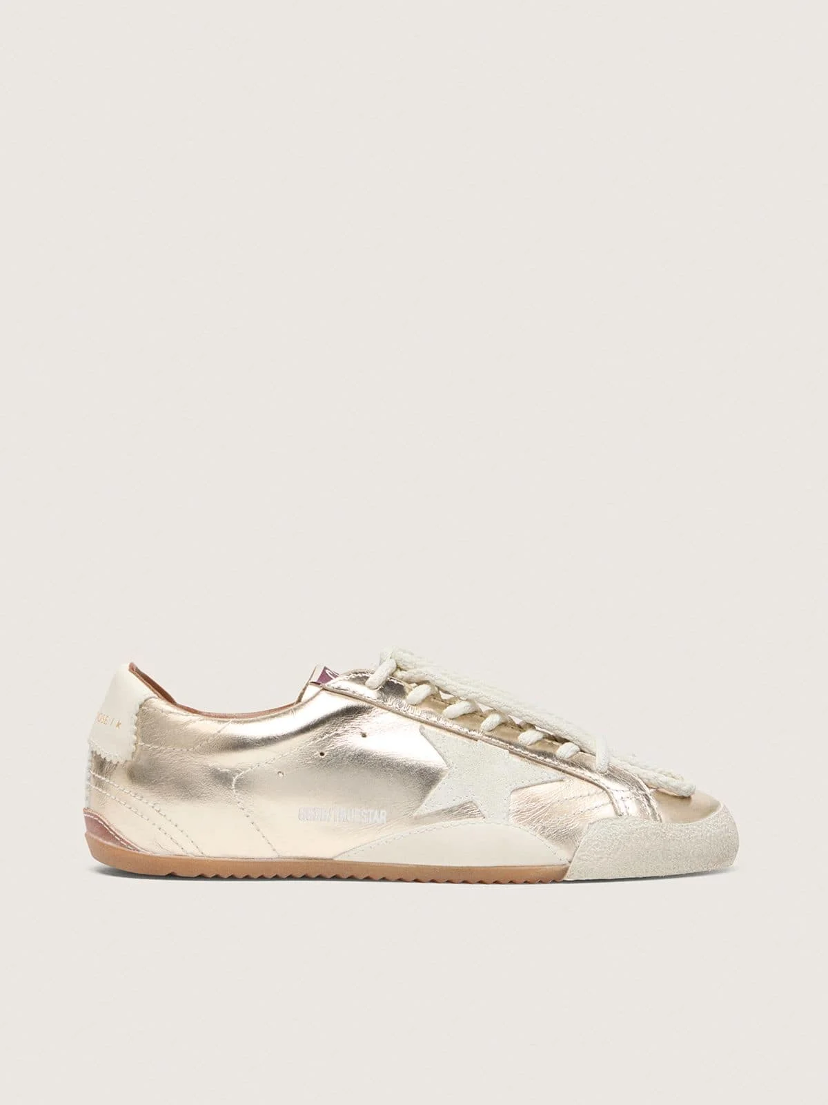 Women’s True-Star in metallic silver leather with light gray suede star - 1