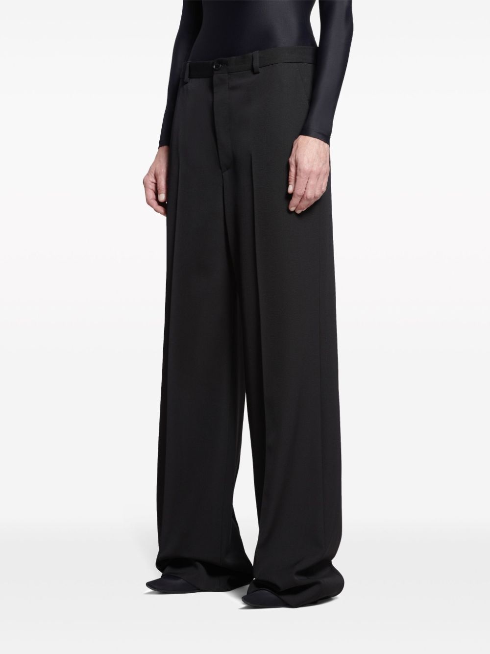 BALENCIAGA wool wide-leg trousers, farfetch