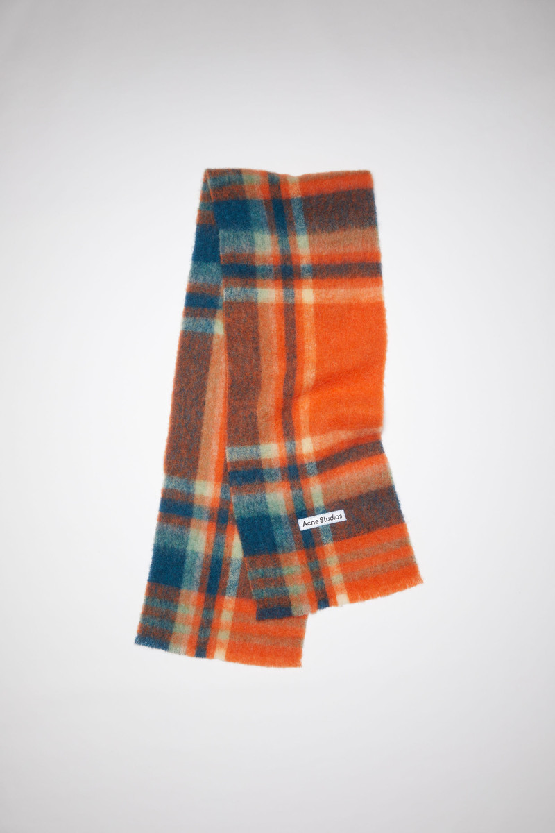 Checked scarf - Orange/blue 1