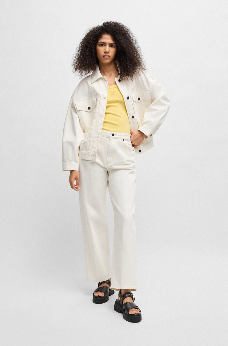 HUGO OVERSIZE-FIT JACKET IN WHITE RIGID DENIM outlook