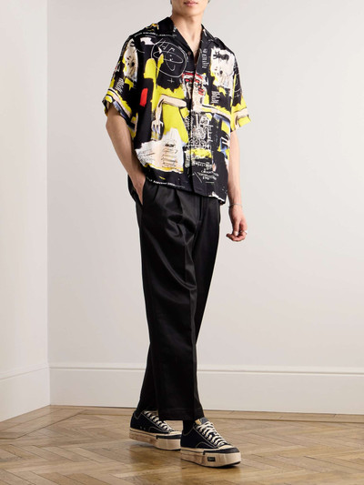 WACKO MARIA + Jean-Michel Basquiat Convertible-Collar Printed Satin Shirt outlook