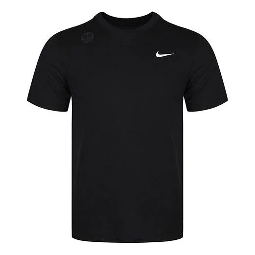 Nike Dri-FIT Crew Solid Round Neck Training Short Sleeve Black AR6030-010 - 1