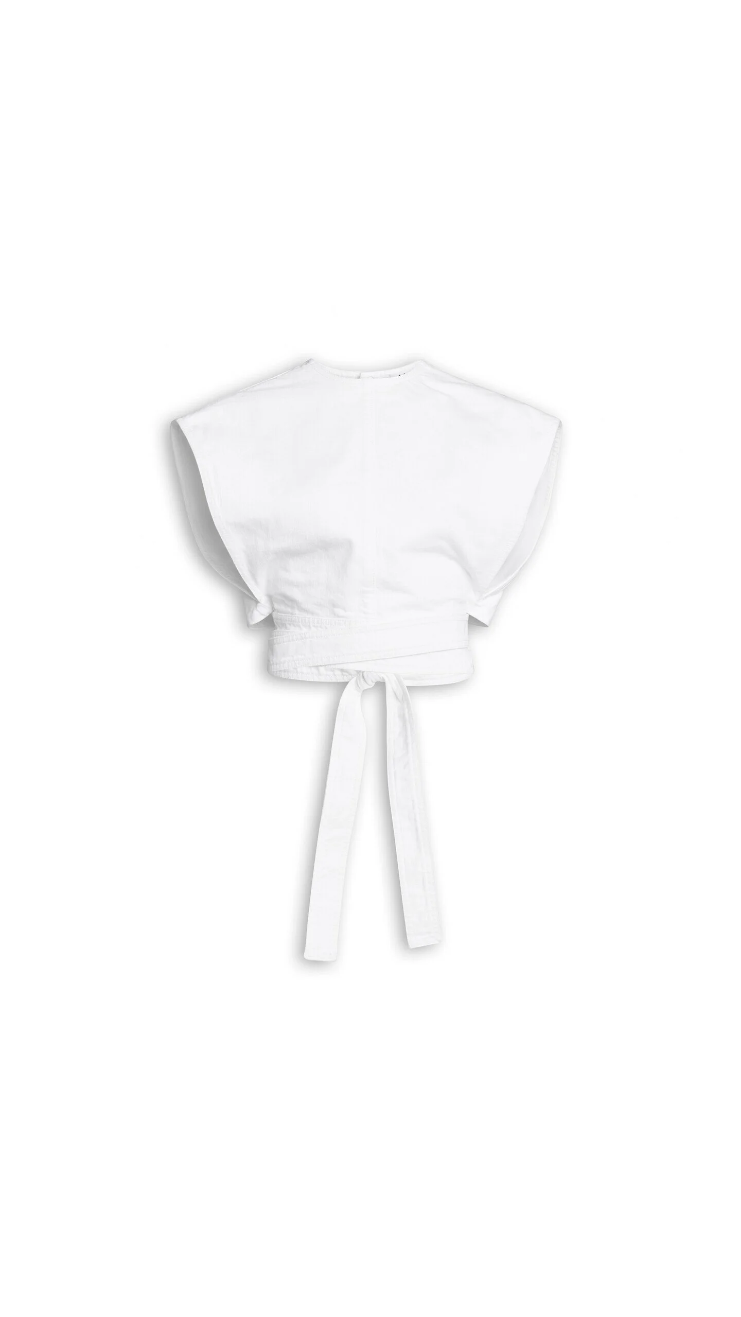 BELTED DENIM TOP - 1