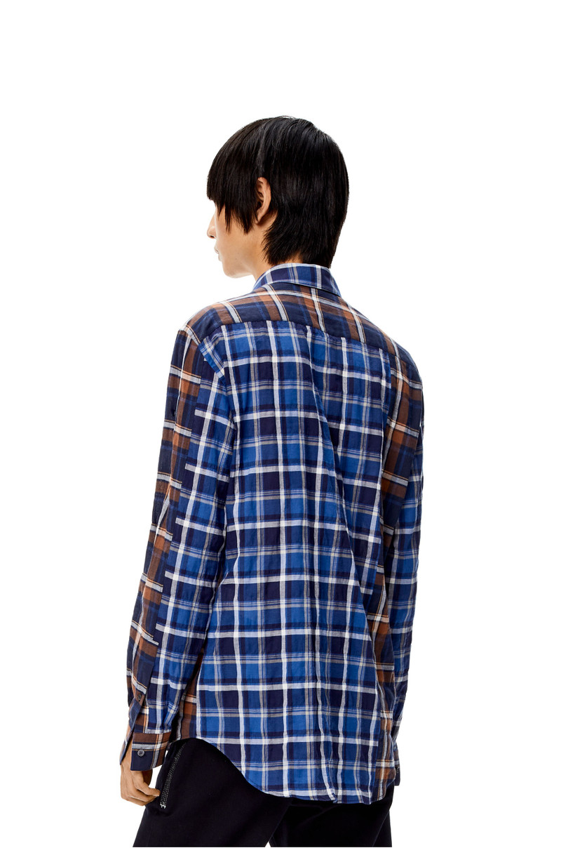 Patchwork check shirt in cotton 4
