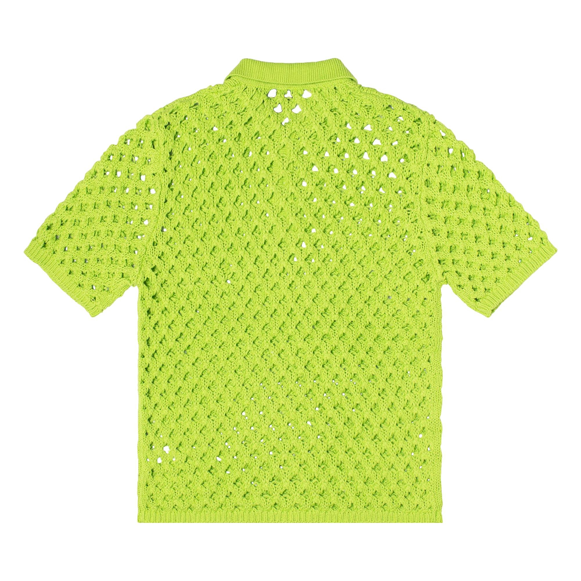 Stüssy Stussy Big Mesh Polo Sweater 'Lime' | REVERSIBLE