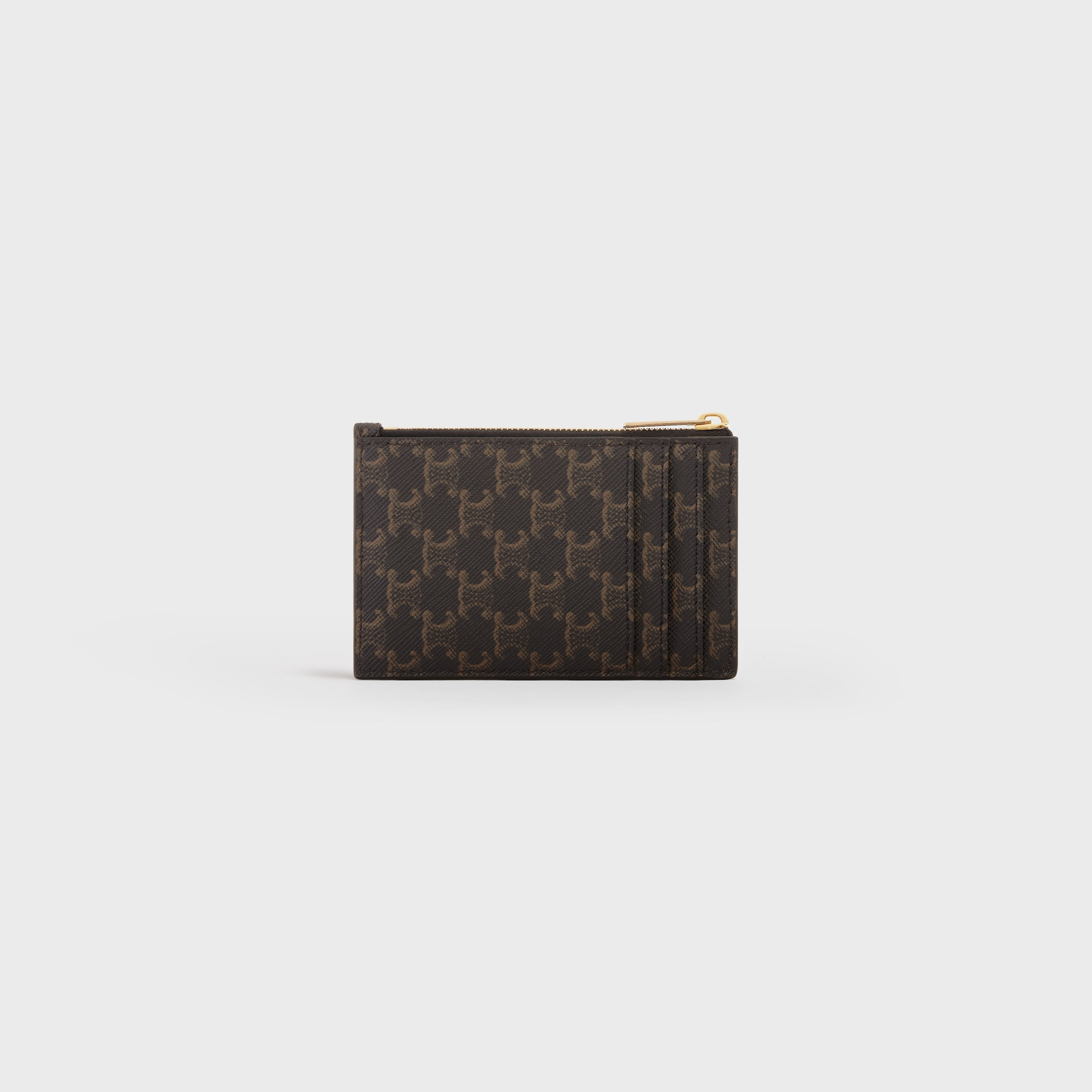 Zipped Card Holder in Triomphe Canvas and Lambskin - 3