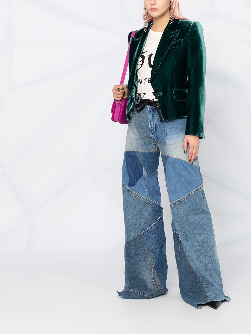 patchwork-detail denim jeans - 2