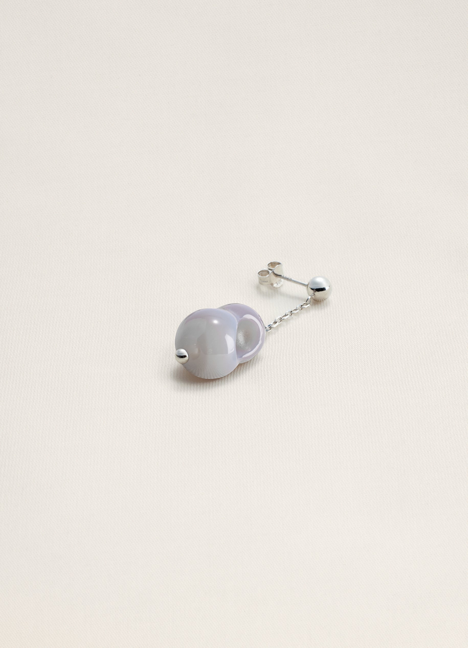 SINGLE CARVED STONE EARRING - 2