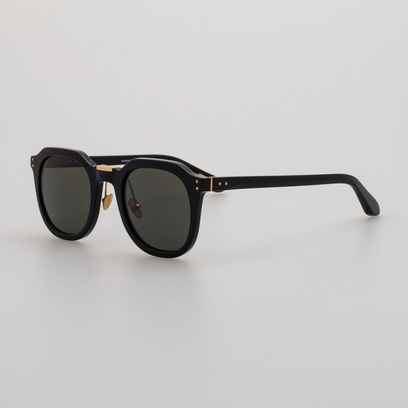 LINDA FARROW Fletcher Sunglasses in Black outlook