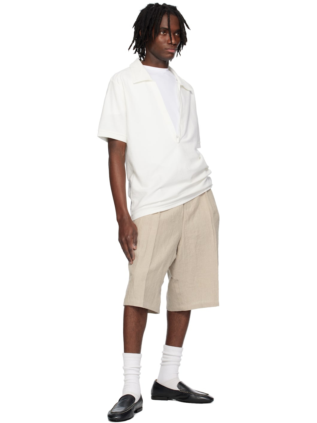White Dry Cotton Skipper Shirt - 4