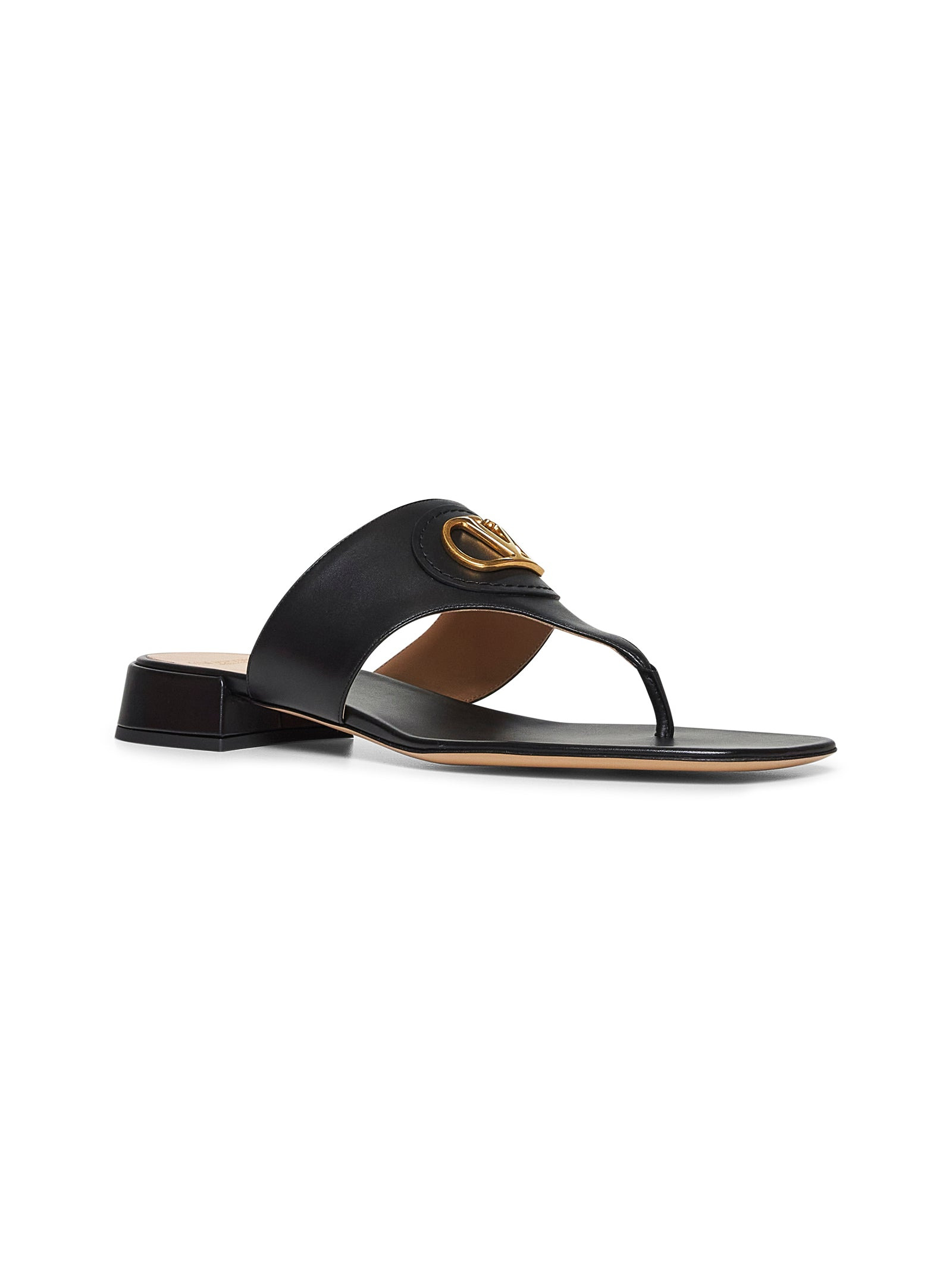 Valentino Garavani Women Black Vlogo Signature Thong Sandals - 2