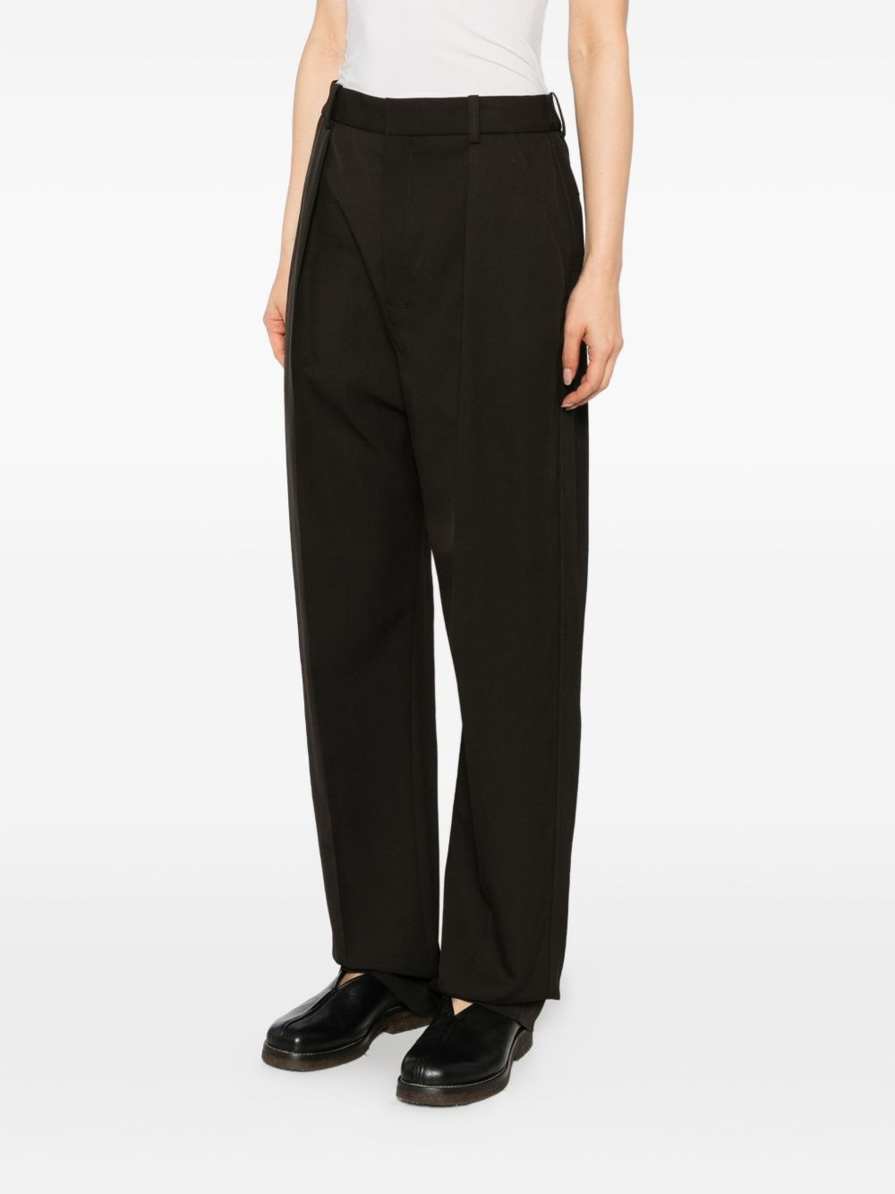 pleated straight-leg trousers - 3