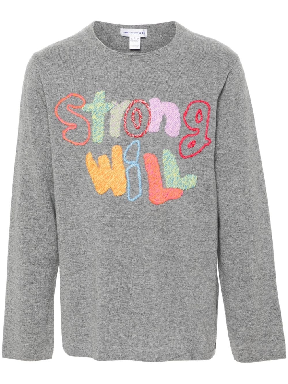 embroidered-motif sweater - 1