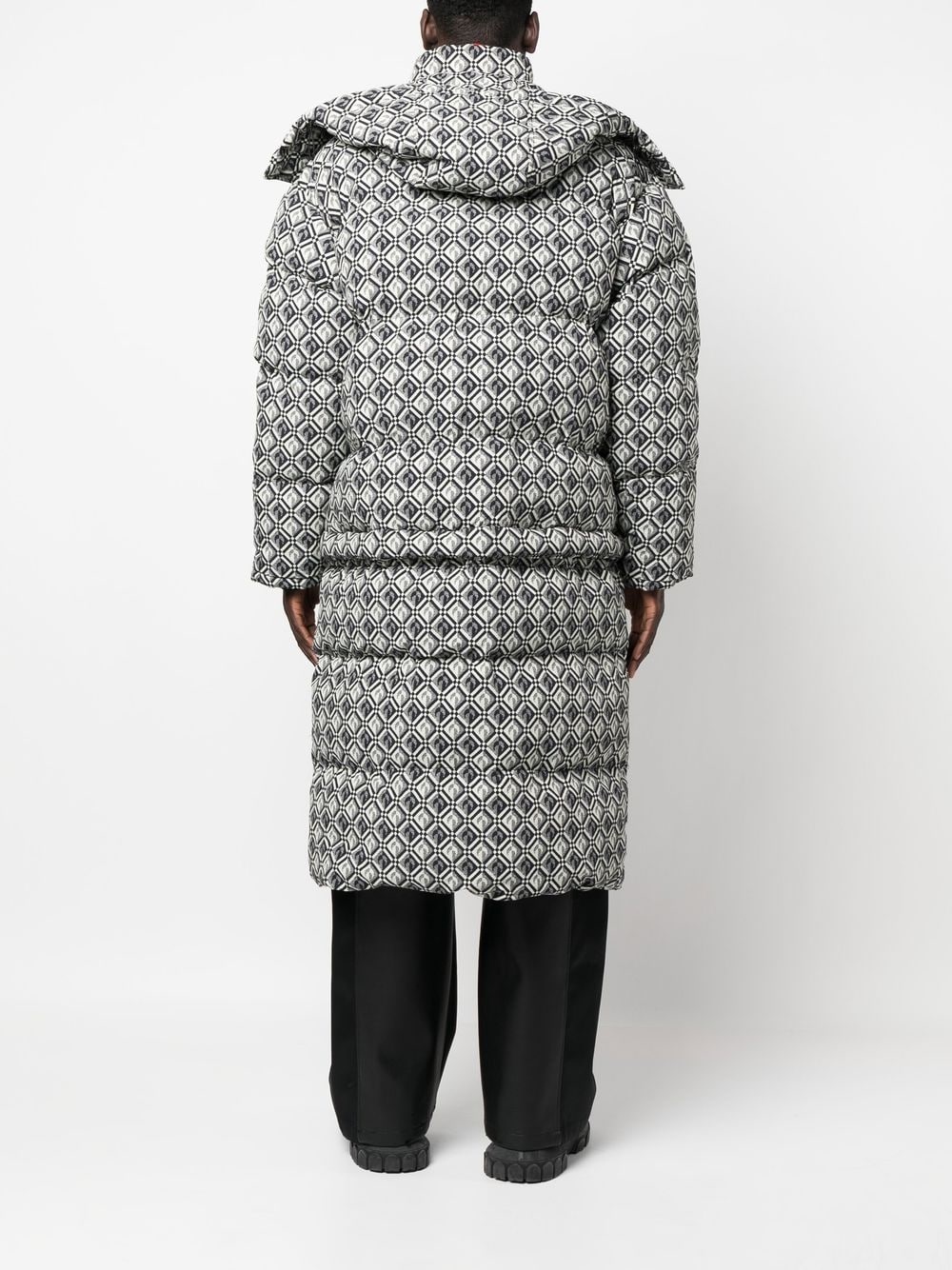 Moon Diamond-pattern oversized puffer coat - 5