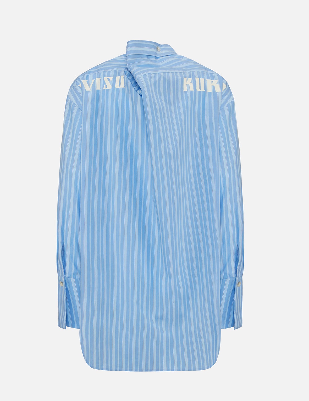 Drape Collar Pinstripe Shirt - 2