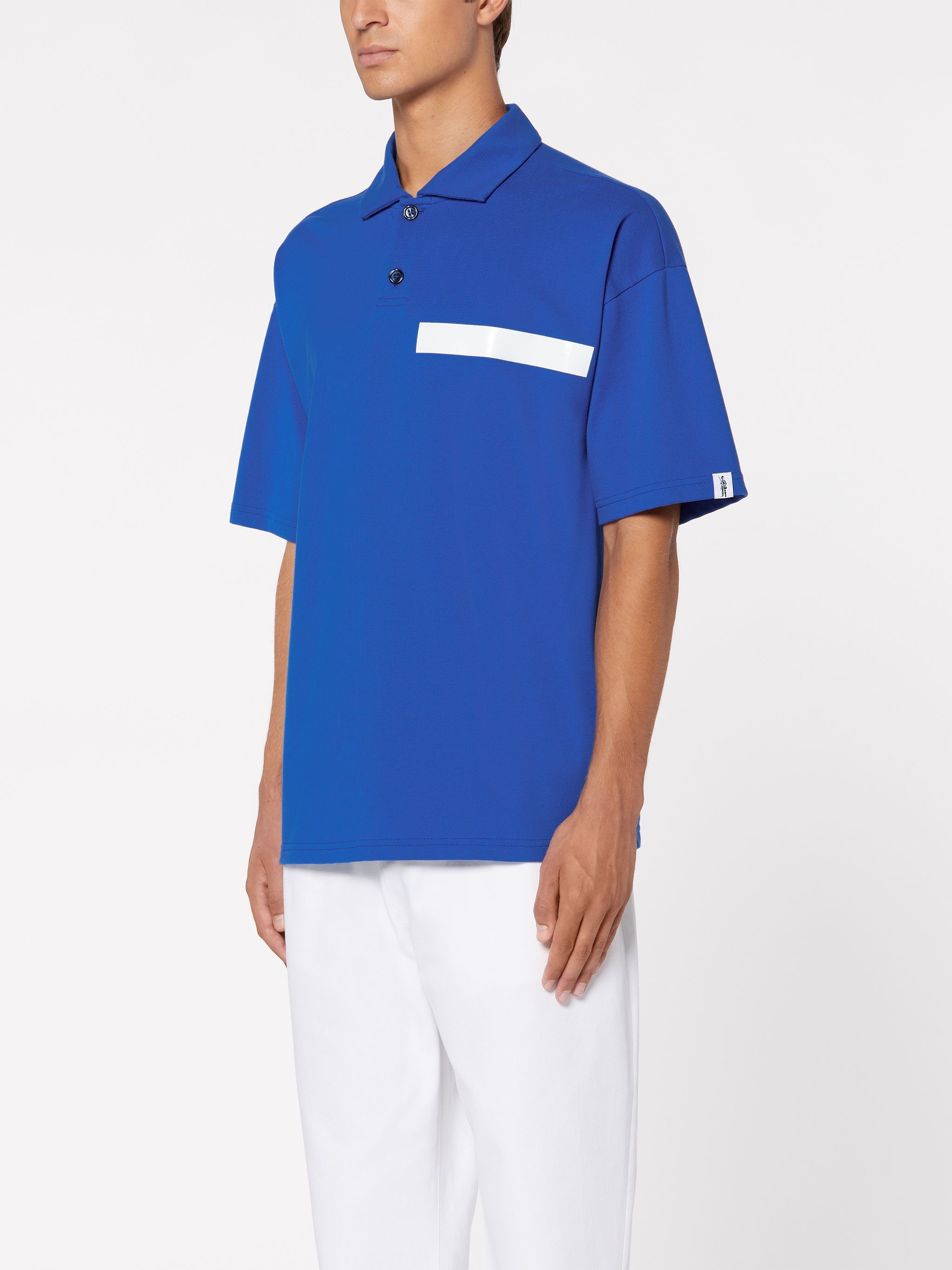 BLUE COTTON CUTAWAY COLLAR POLO SHIRT | GJM-215 - 3