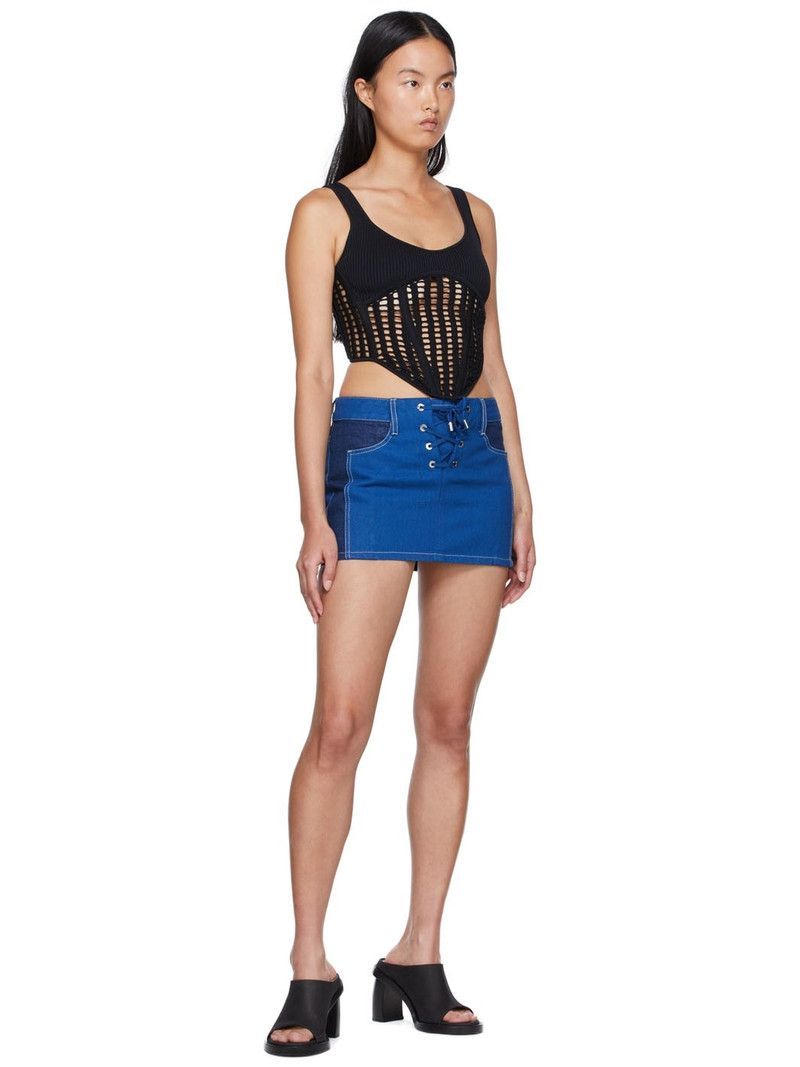 Dion Lee Black Recycled Viscose Tank Top outlook
