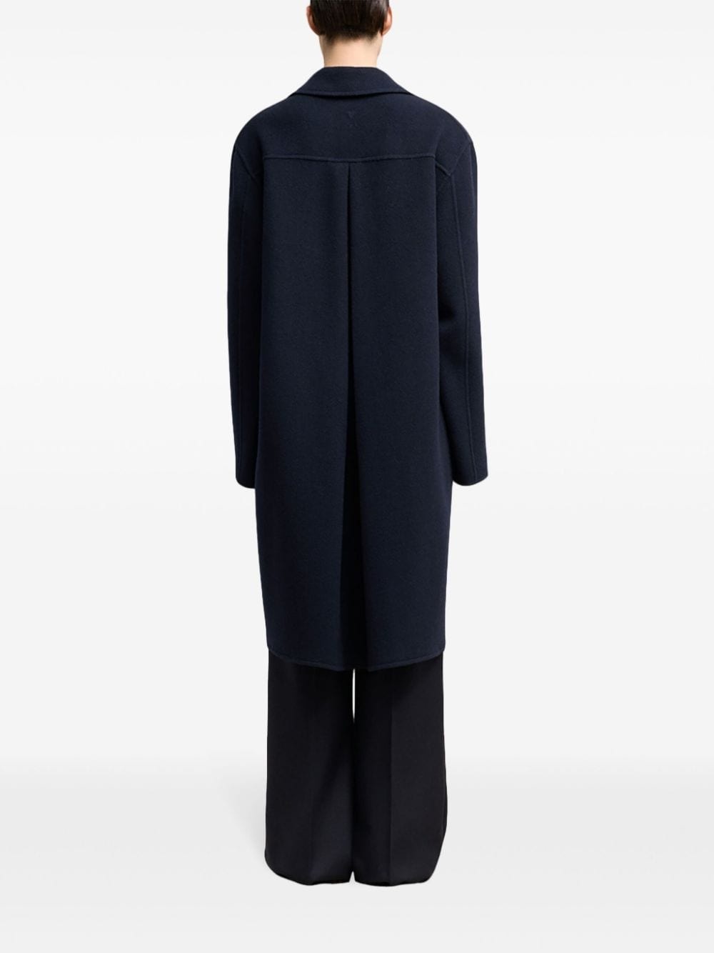 single-breasted felted coat - 5