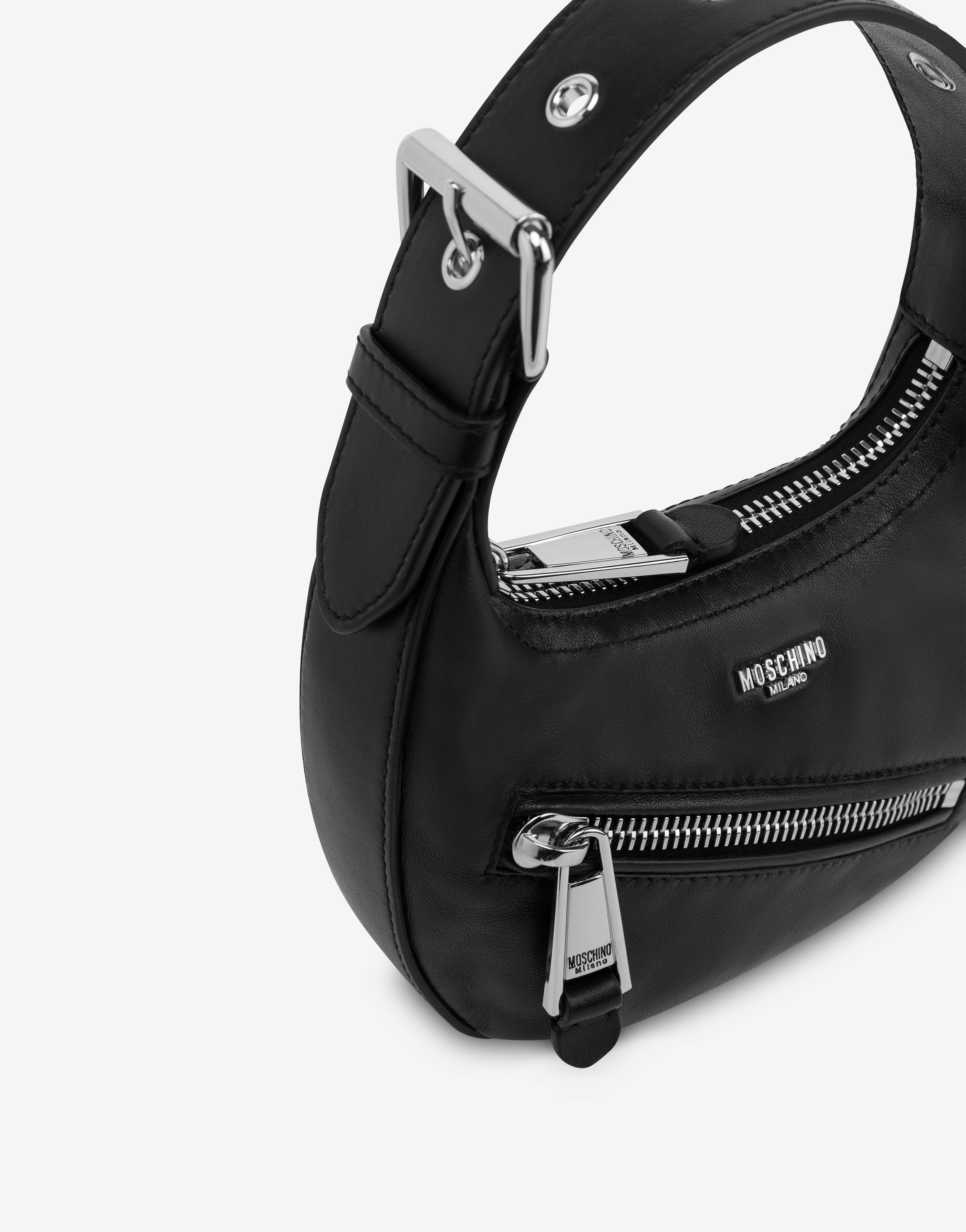 BIKER DETAILS SMALL NAPPA LEATHER BAG - 4