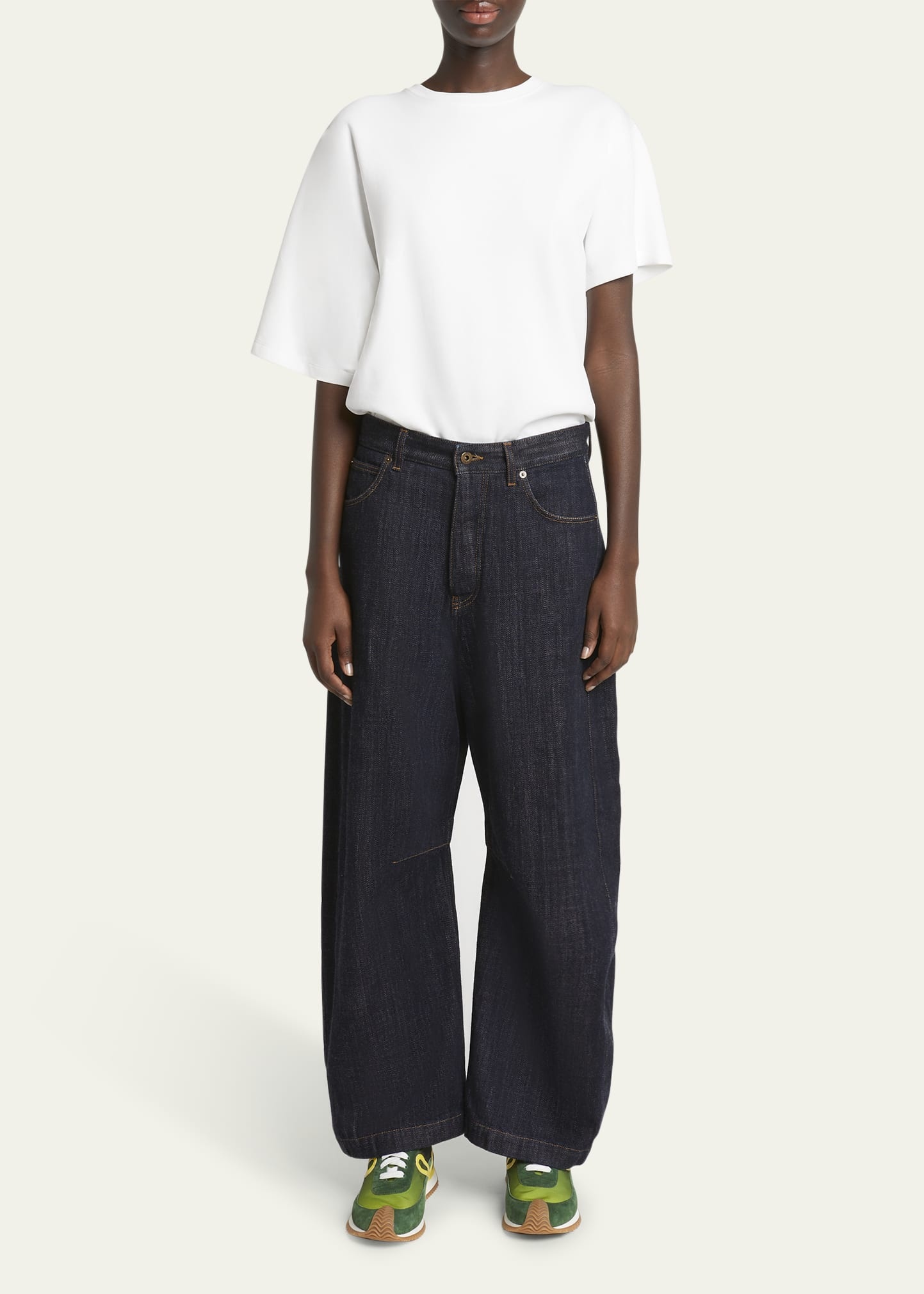 Anagram Embroidered Barrel Leg Jeans - 2
