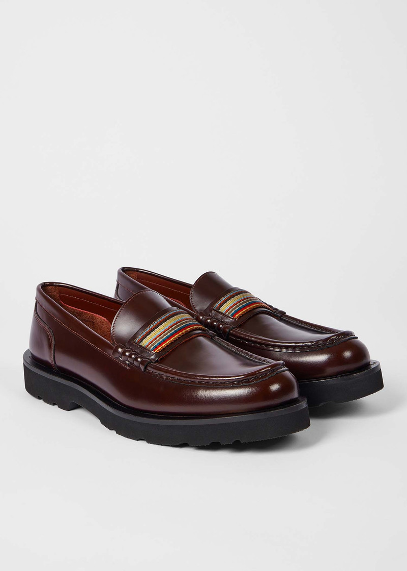 Paul Smith Bordeaux Leather 'Bancroft' Loafers outlook