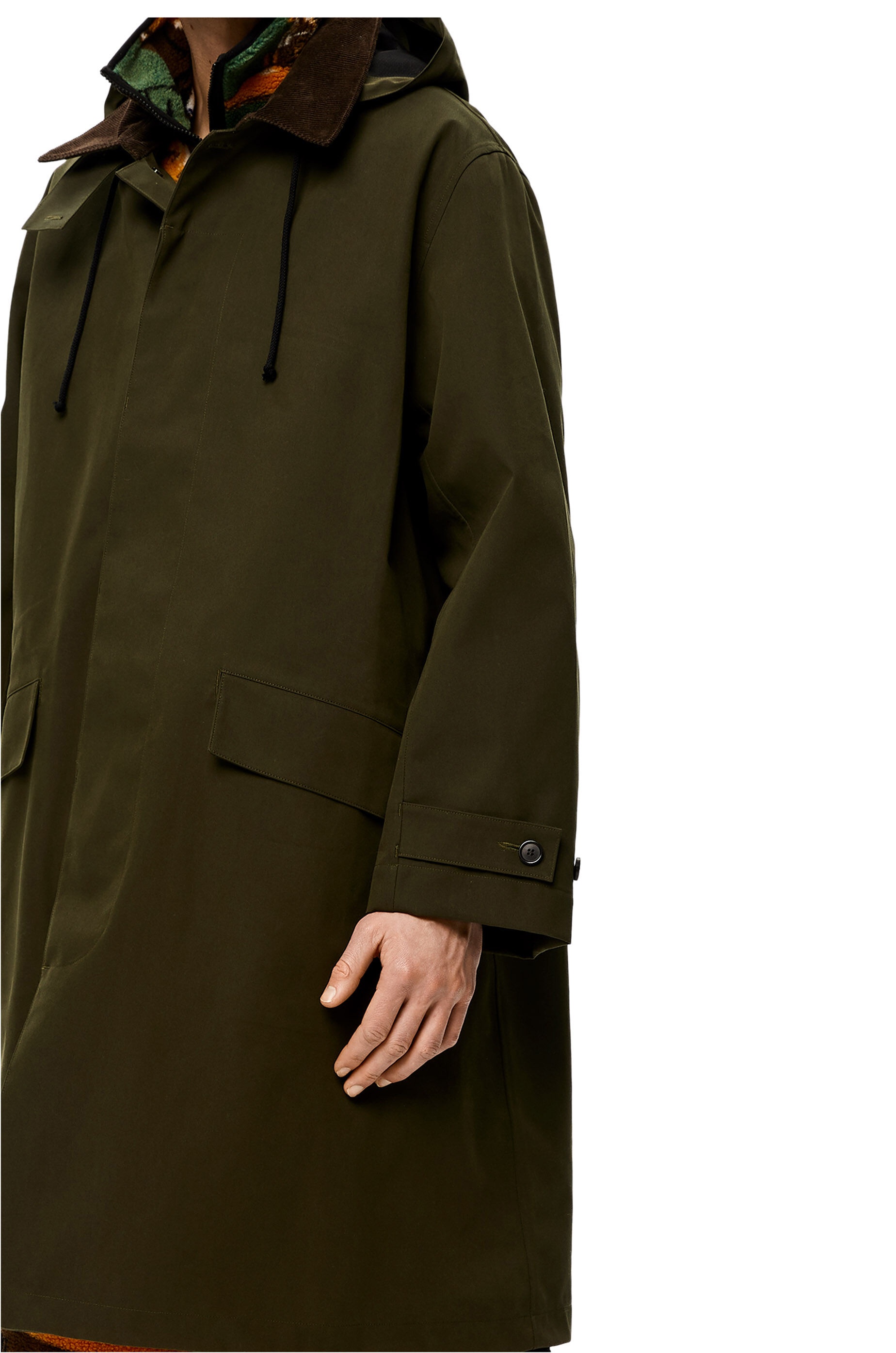 Hooded overcoat in organic cotton - 4