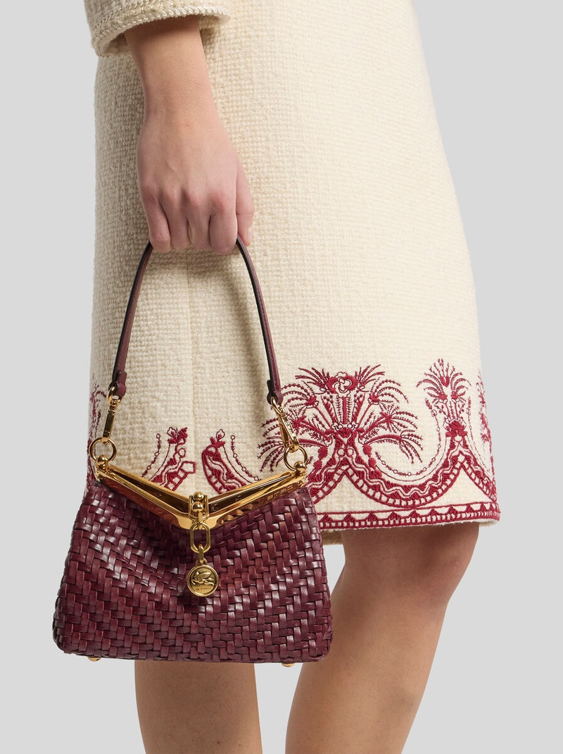 Etro SMALL WOVEN LEATHER VELA BAG outlook