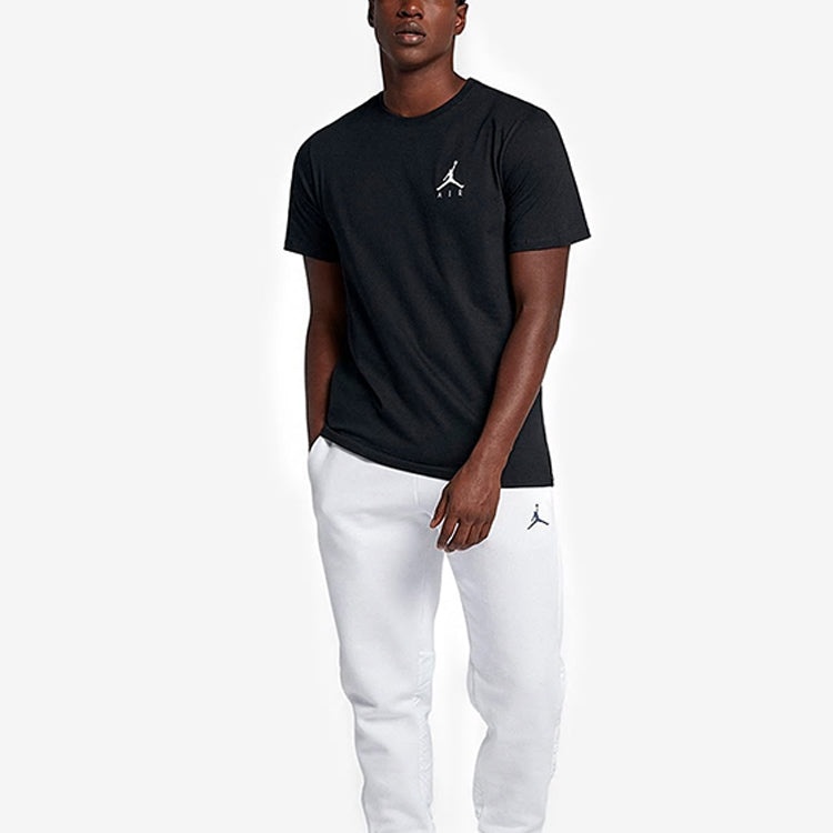 Air Jordan Athleisure Casual Sports Embroidered Logo Round Neck Short Sleeve Black DA6800-010 - 4
