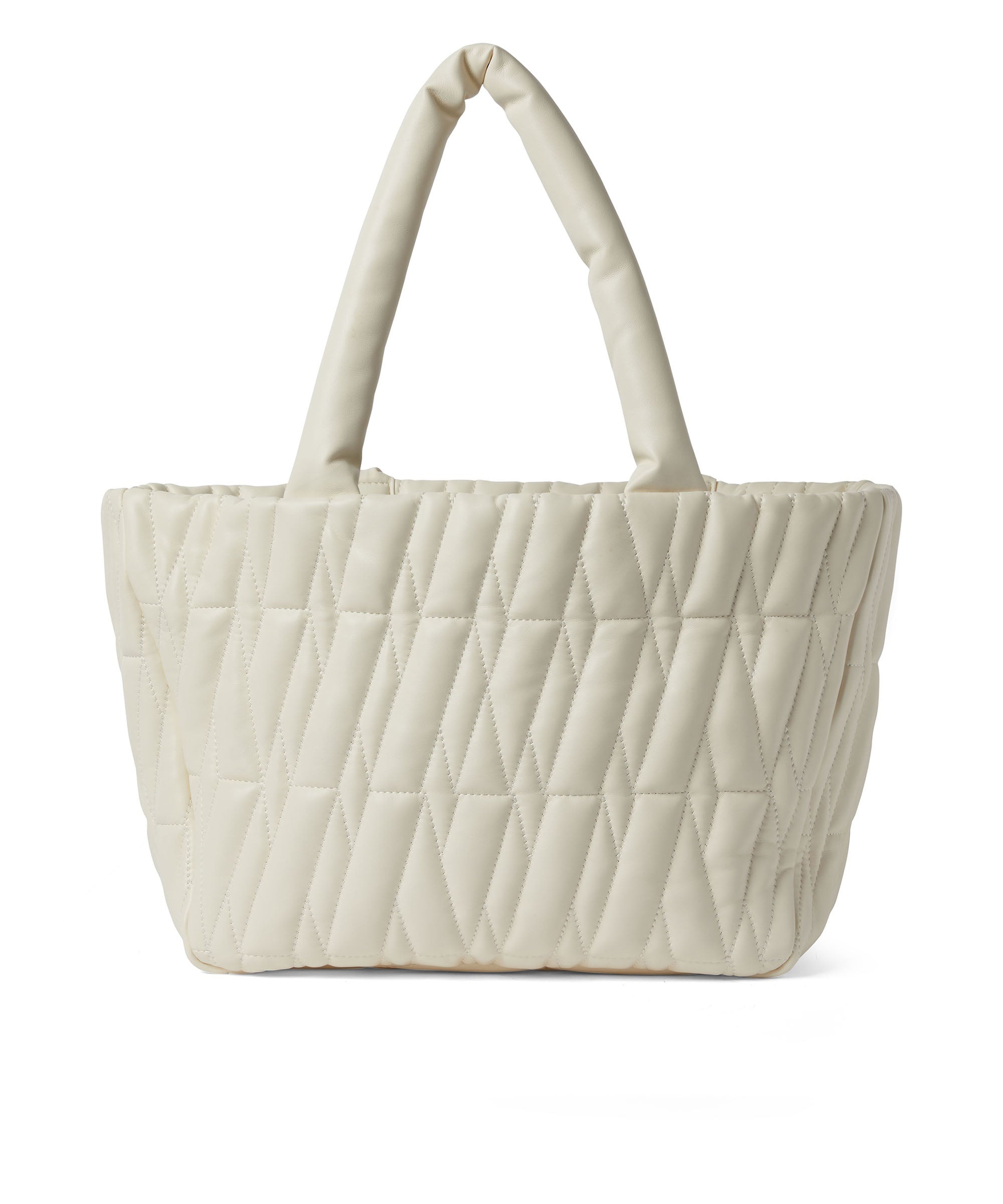 Quilted faux leather basket bag - 1