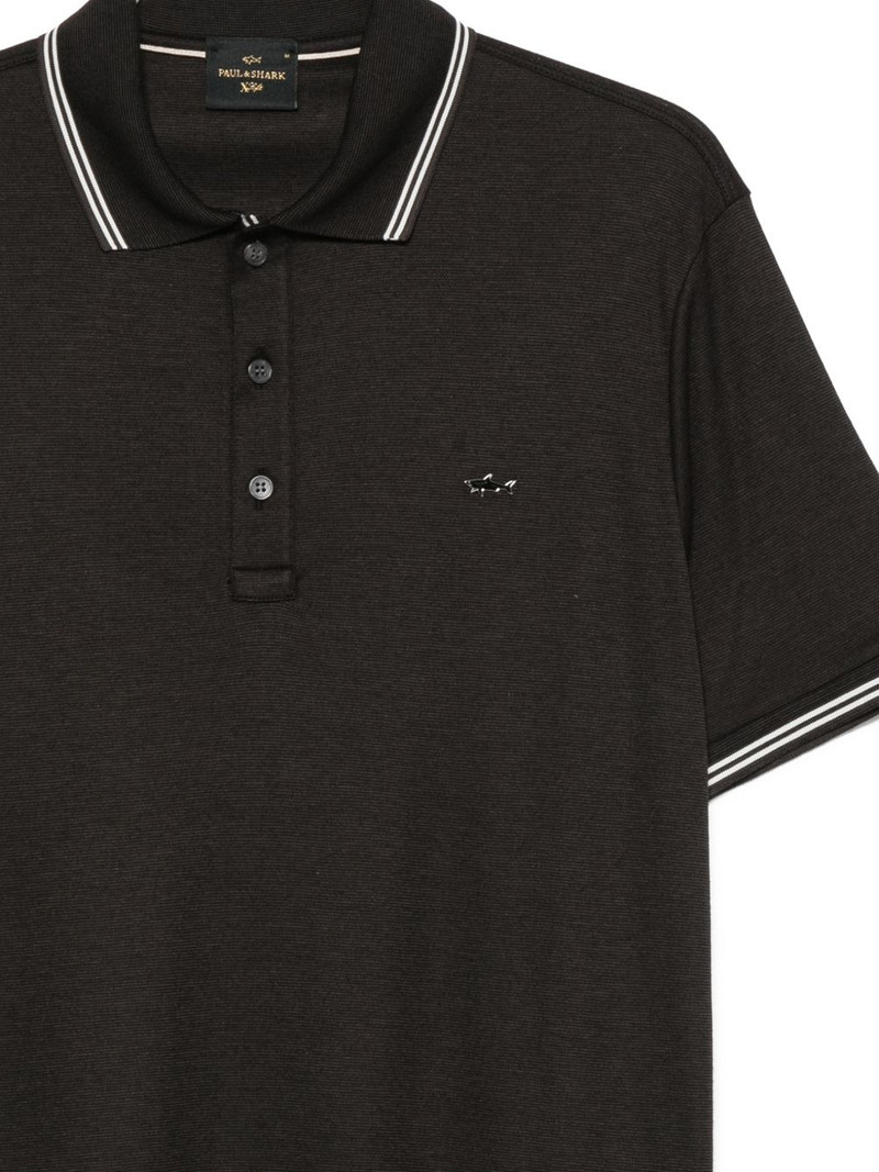 logo-plaque tipped polo shirt 3