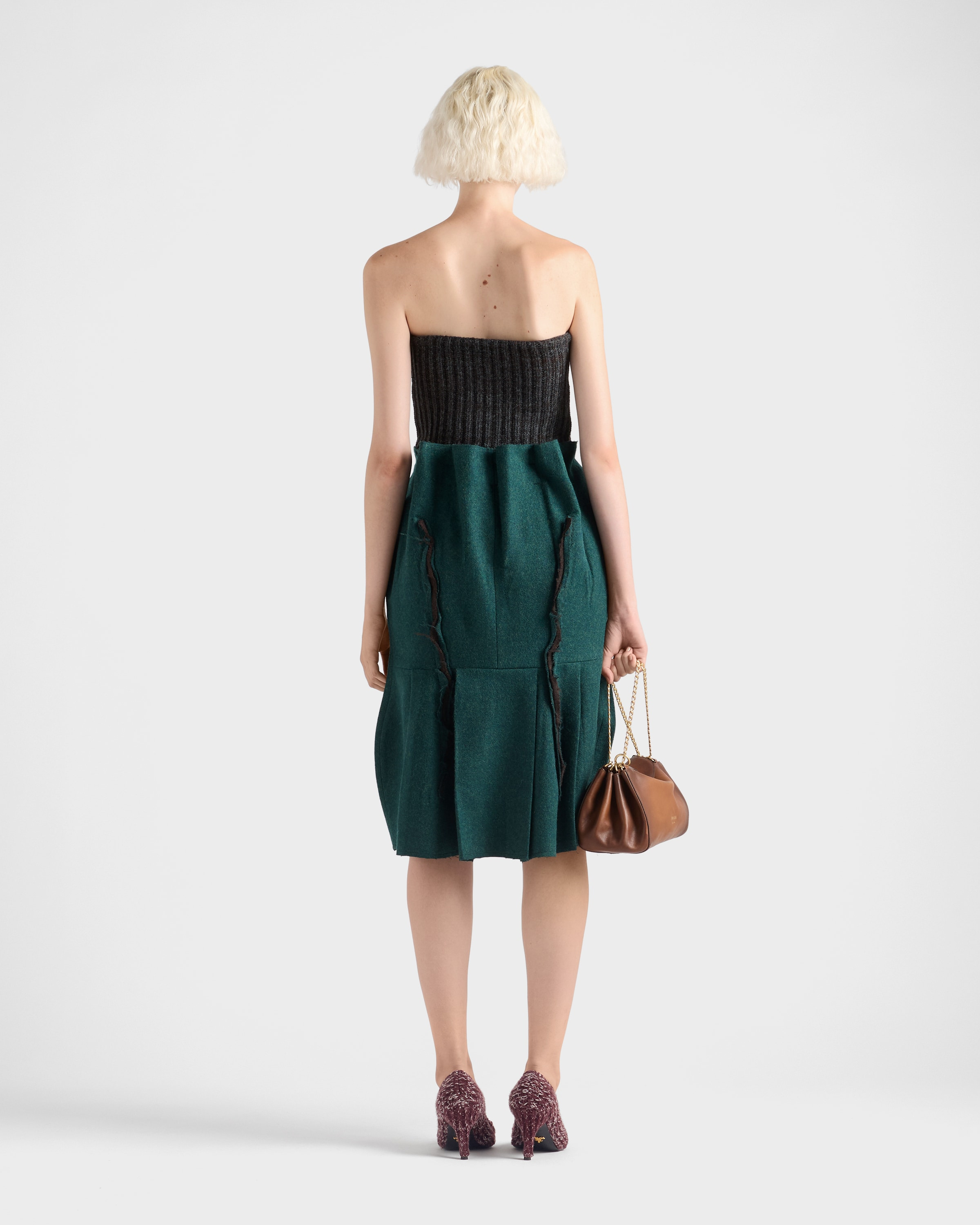 Wool and cashmere bandeau top with brooch - 5