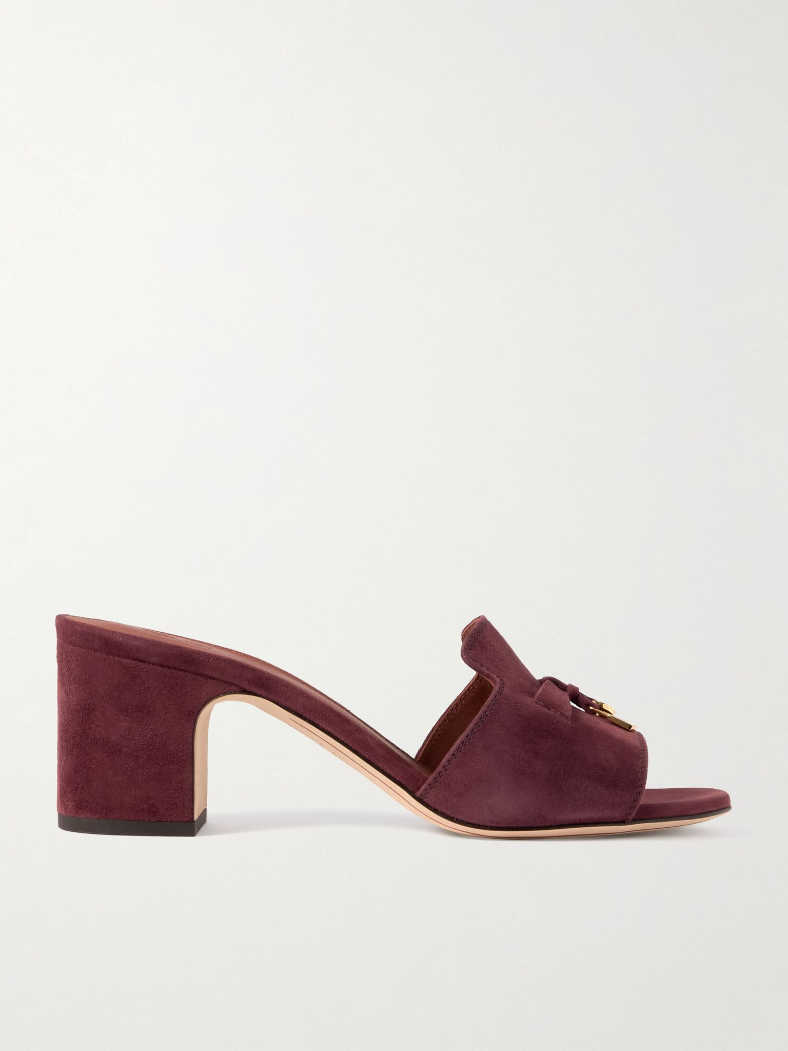 Summer Charms embellished suede mules Burgundy - 1
