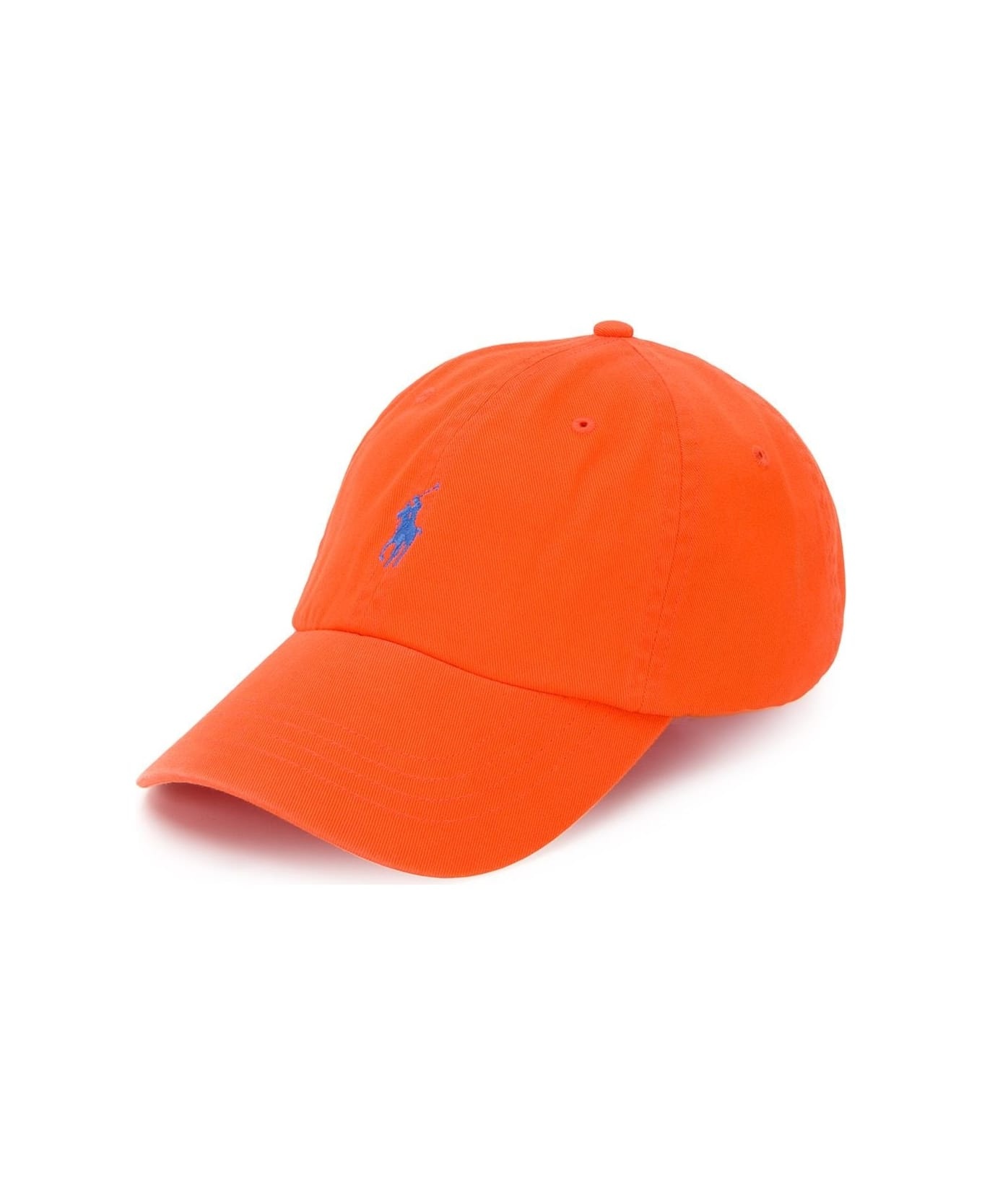 Orange Baseball Hat With Contrasting Pony - 1