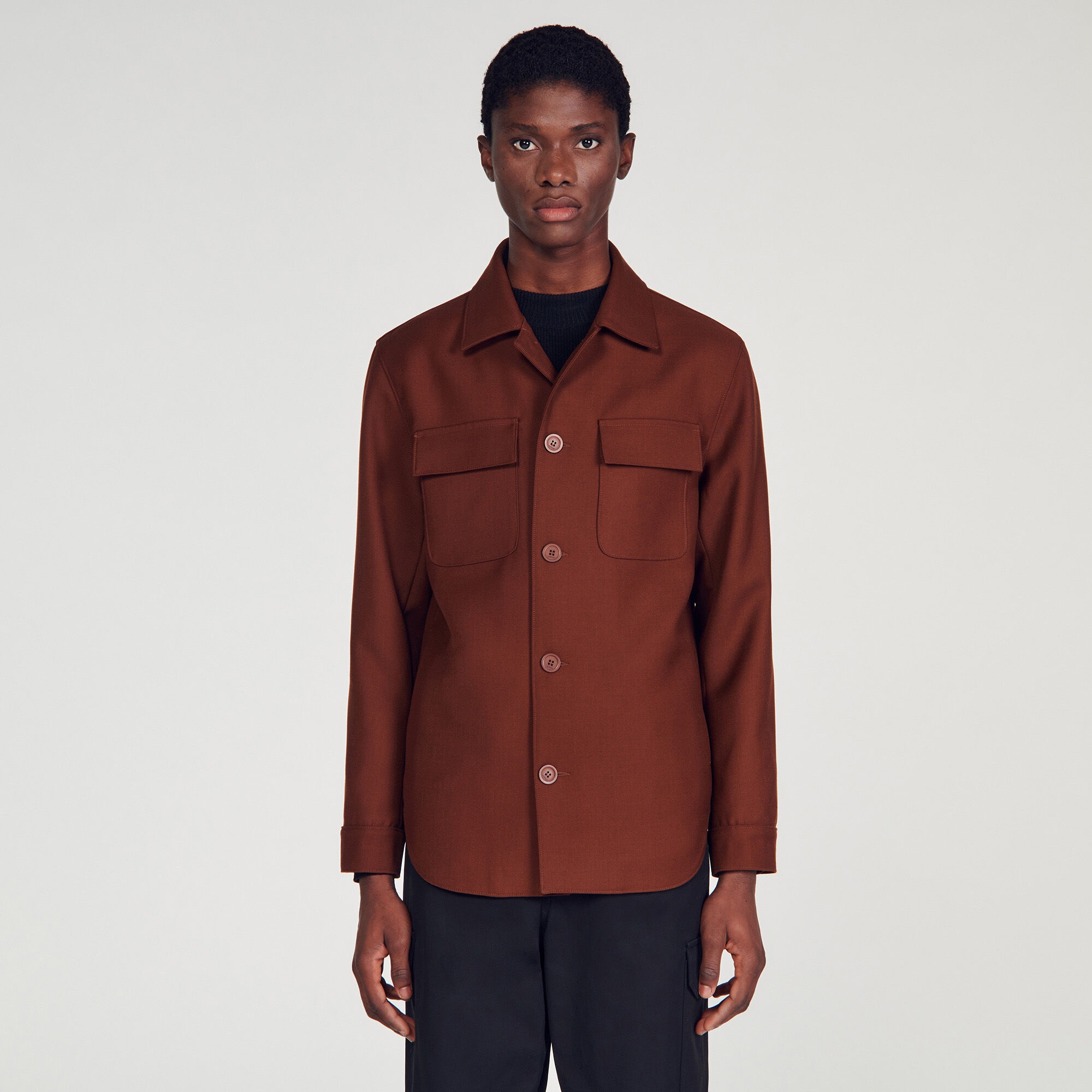 WOOL BLEND OVERSHIRT - 5