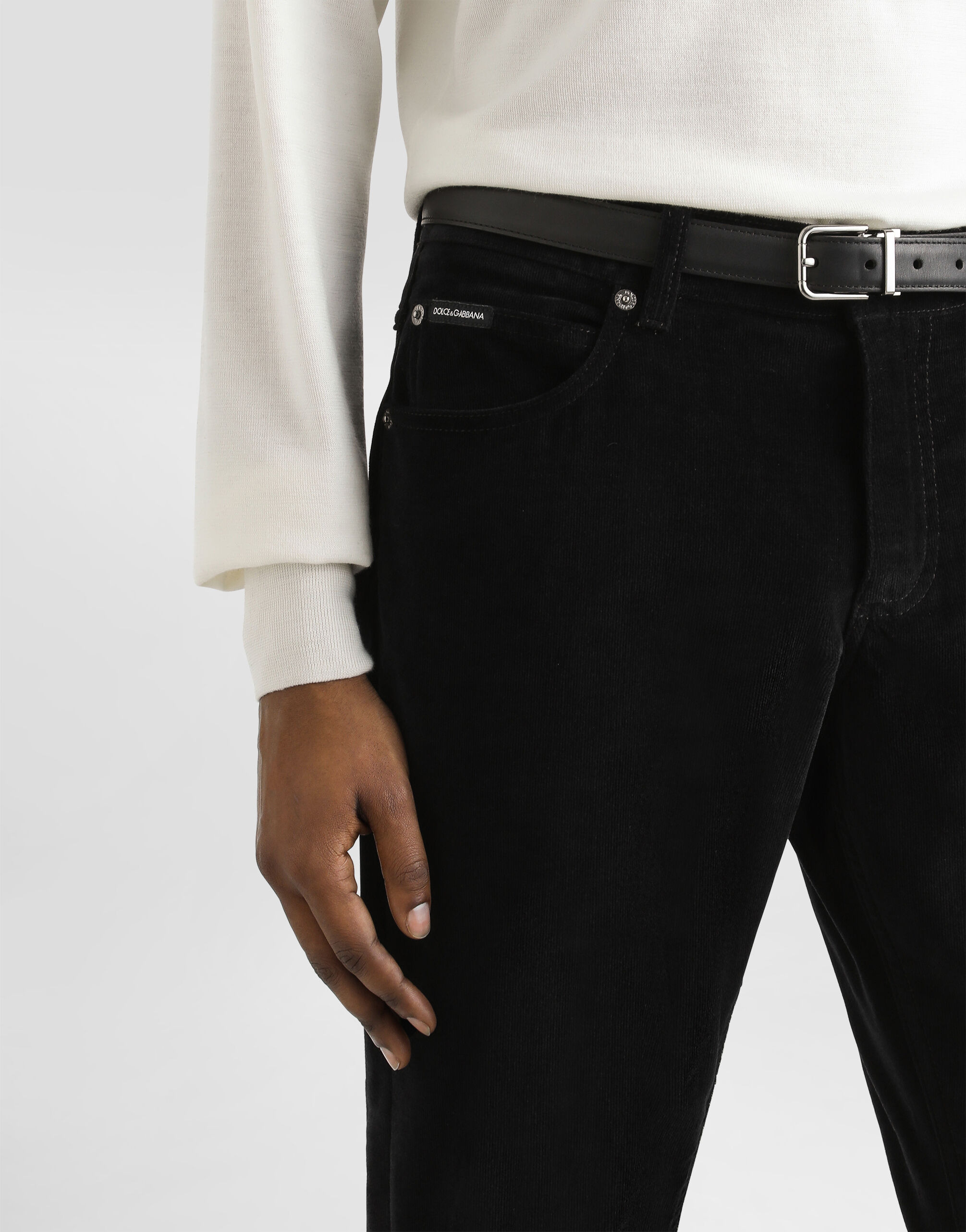 Cotton and cashmere regular trousers - 3
