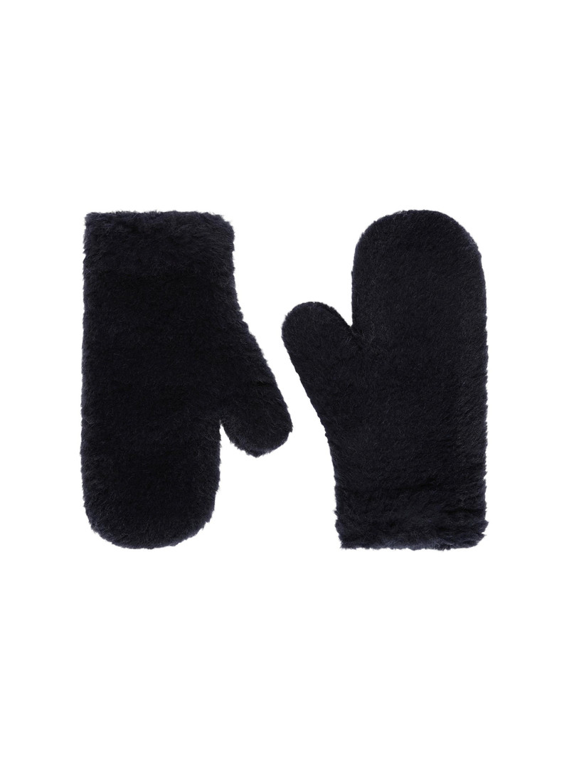 Women's Mittens in Alpaca and Wool Teddy Fabric - Midnightblue 1