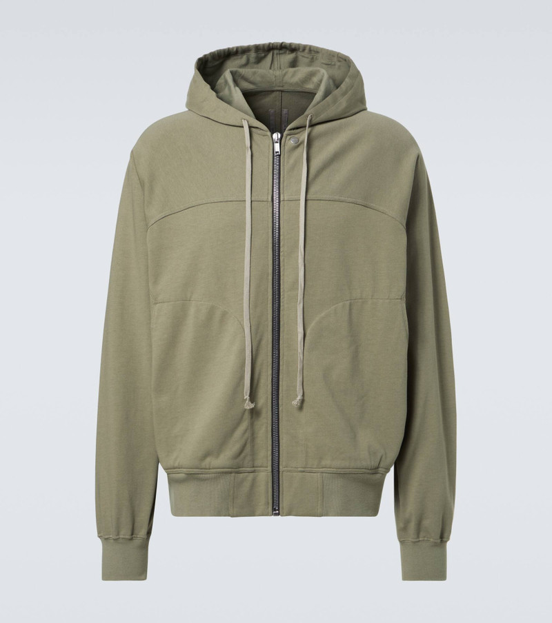 Zip-up cotton jersey hoodie - 1