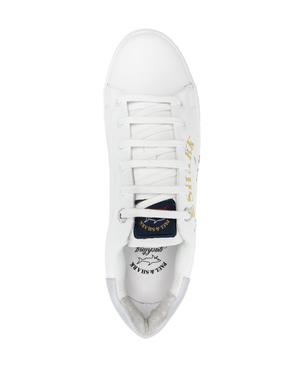 logo-print leather low-top sneakers - 4