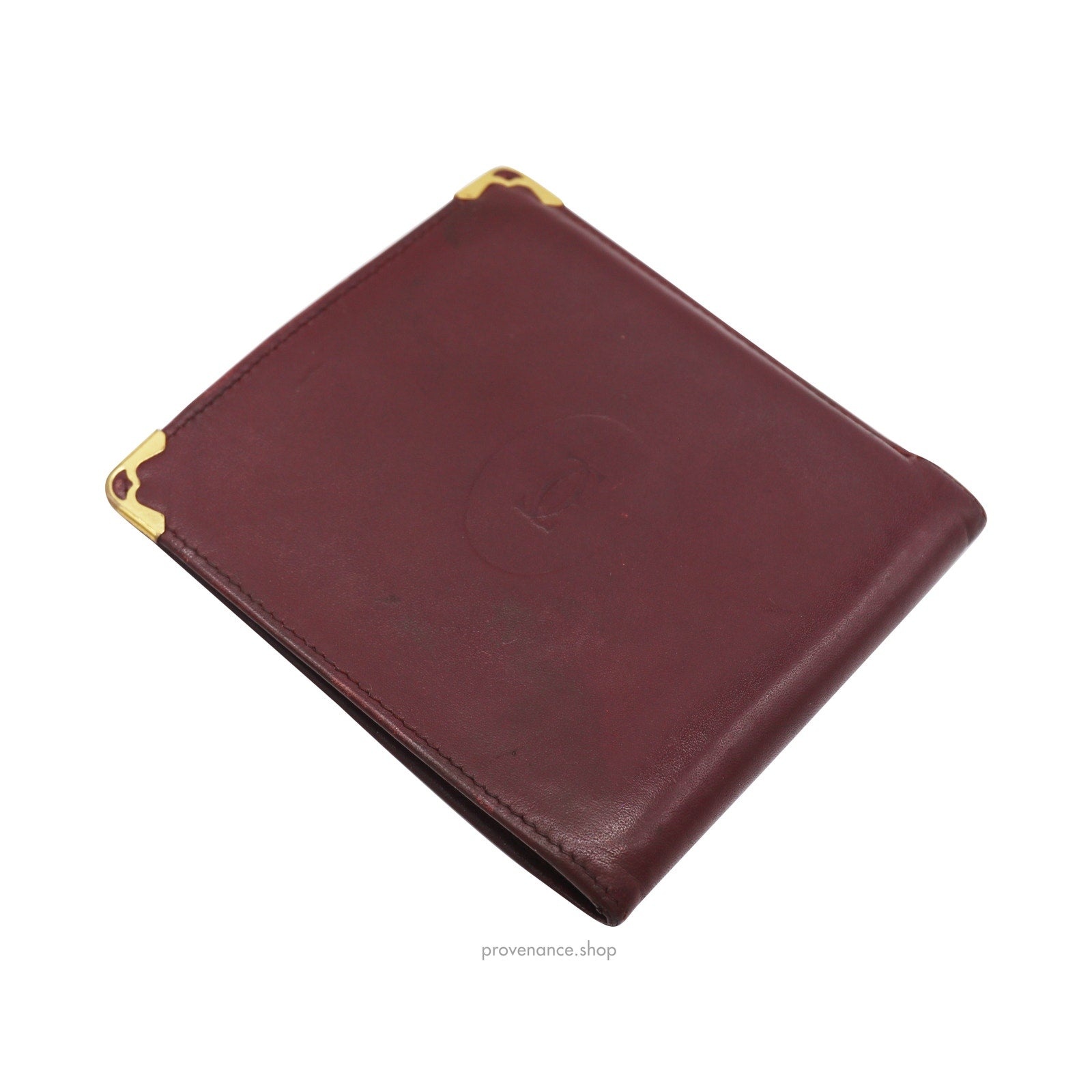 Cartier Bifold Wallet - Burgundy Calfskin Leather - 4
