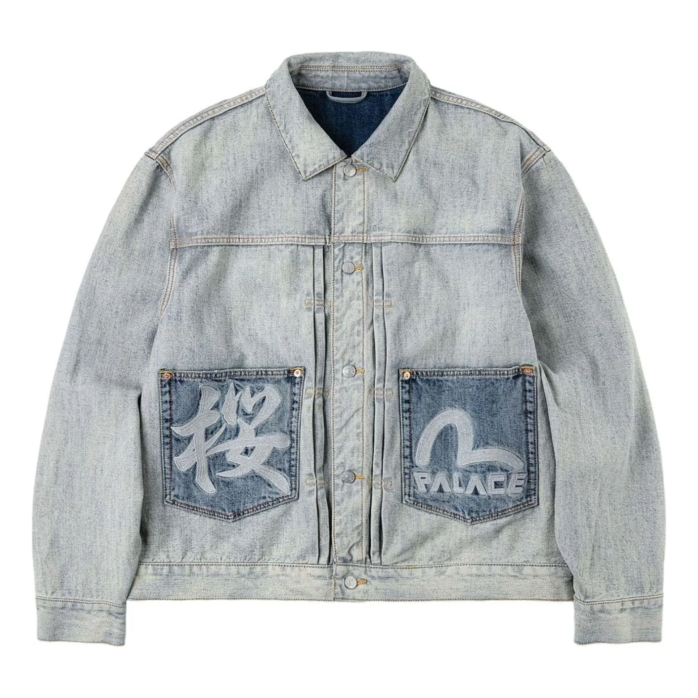 Palace x EVISU Type 2 Denim Jacket 'Reverse Indigo' P30JK195 - 1