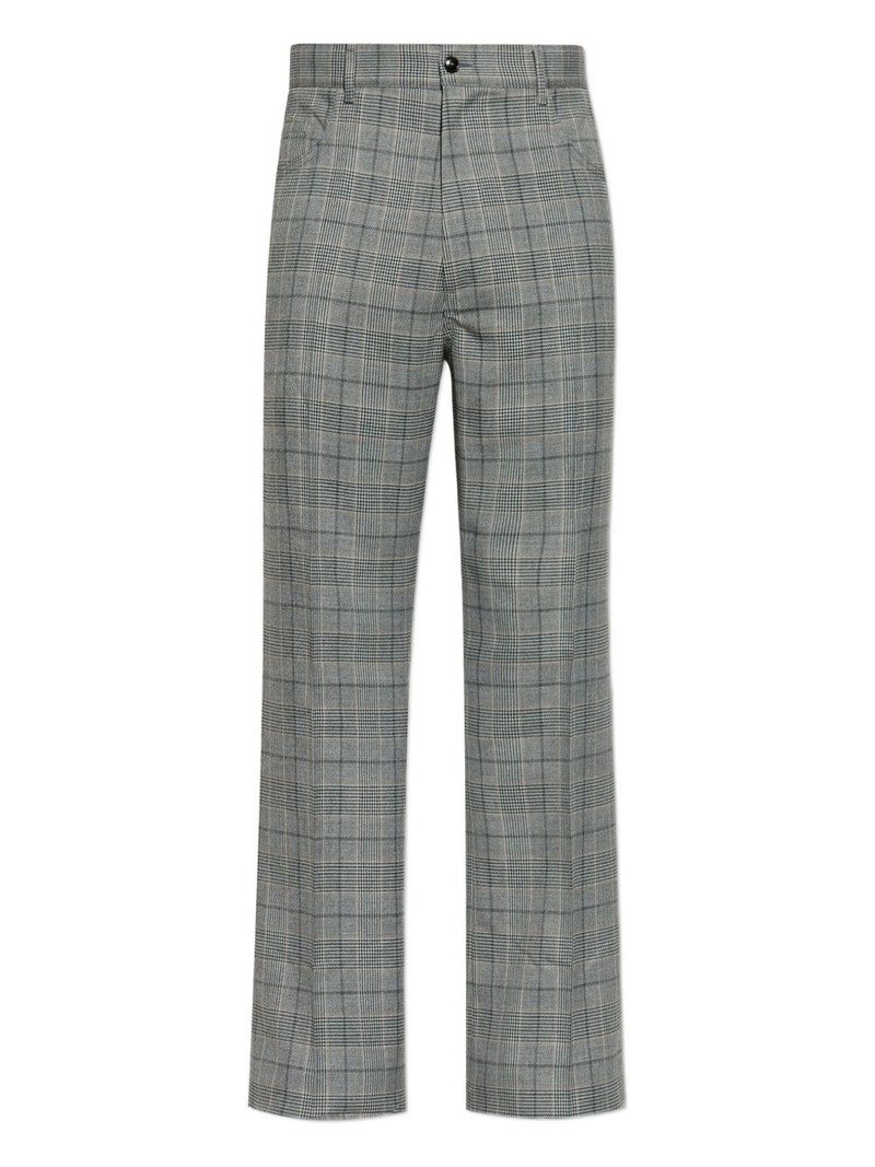 checked flared trousers 1