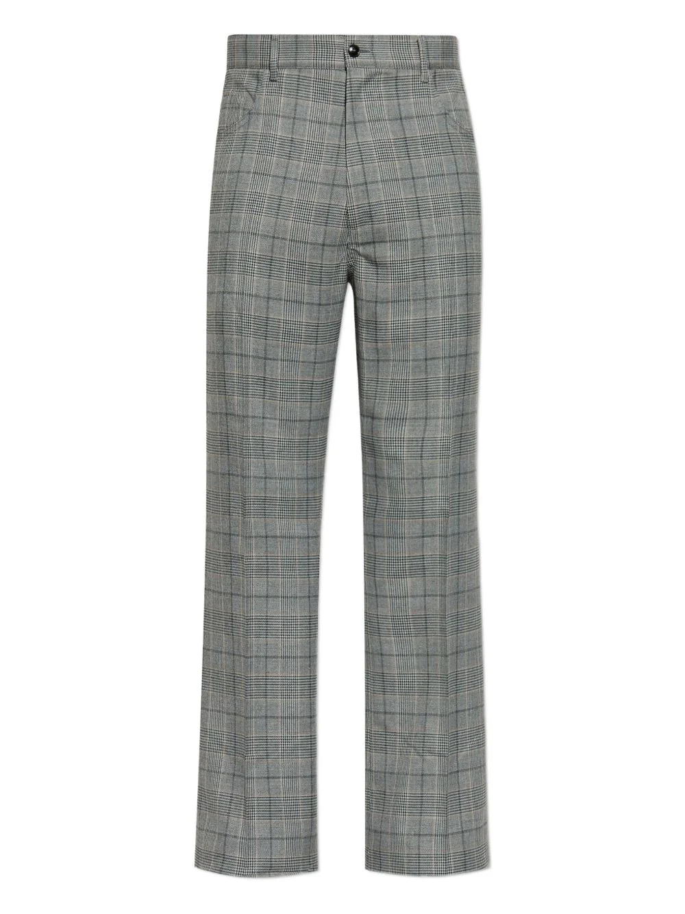 checked flared trousers - 1