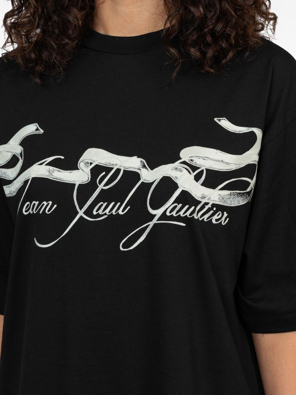 ribbon-print spray-effect t-shirt - 5