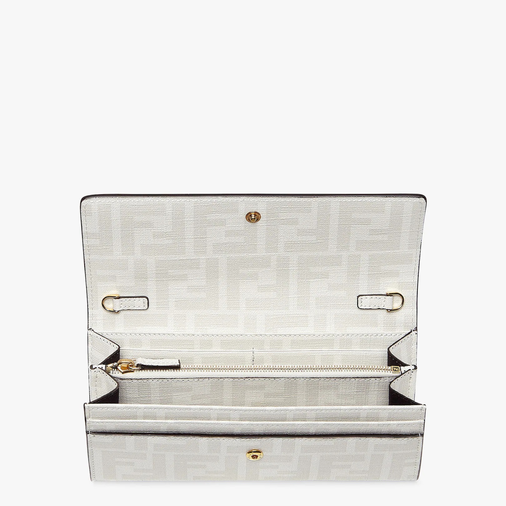 White FF fabric wallet - 4