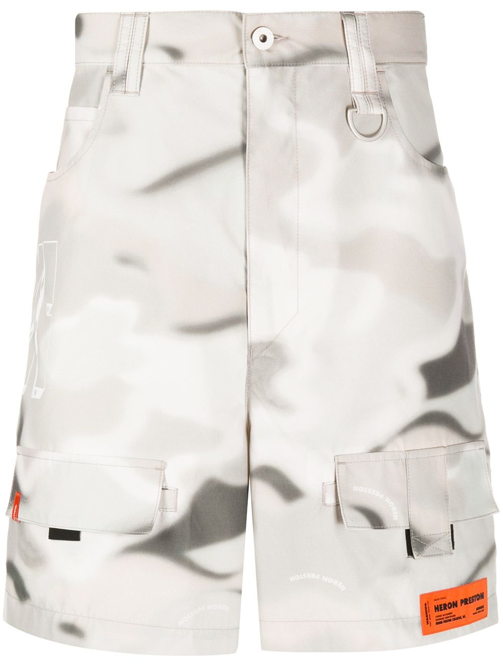 abstract print cargo shorts - 1