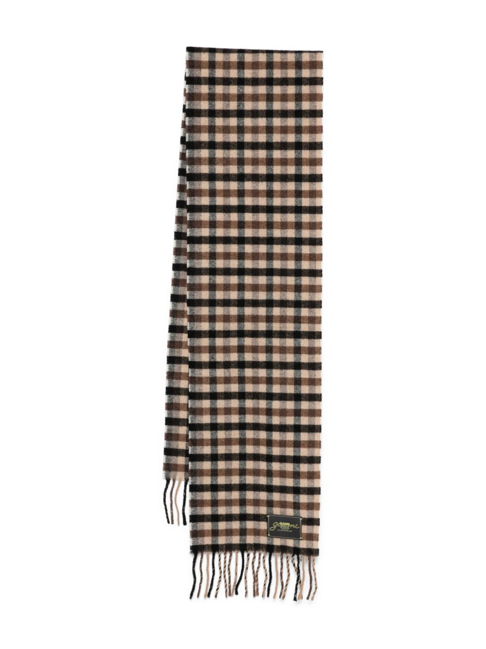 checked wool scarf - 1