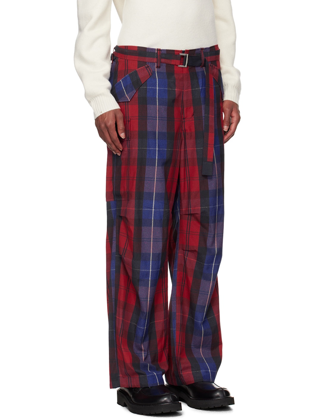 SSENSE Exclusive Red Plaid Cargo Pants - 2