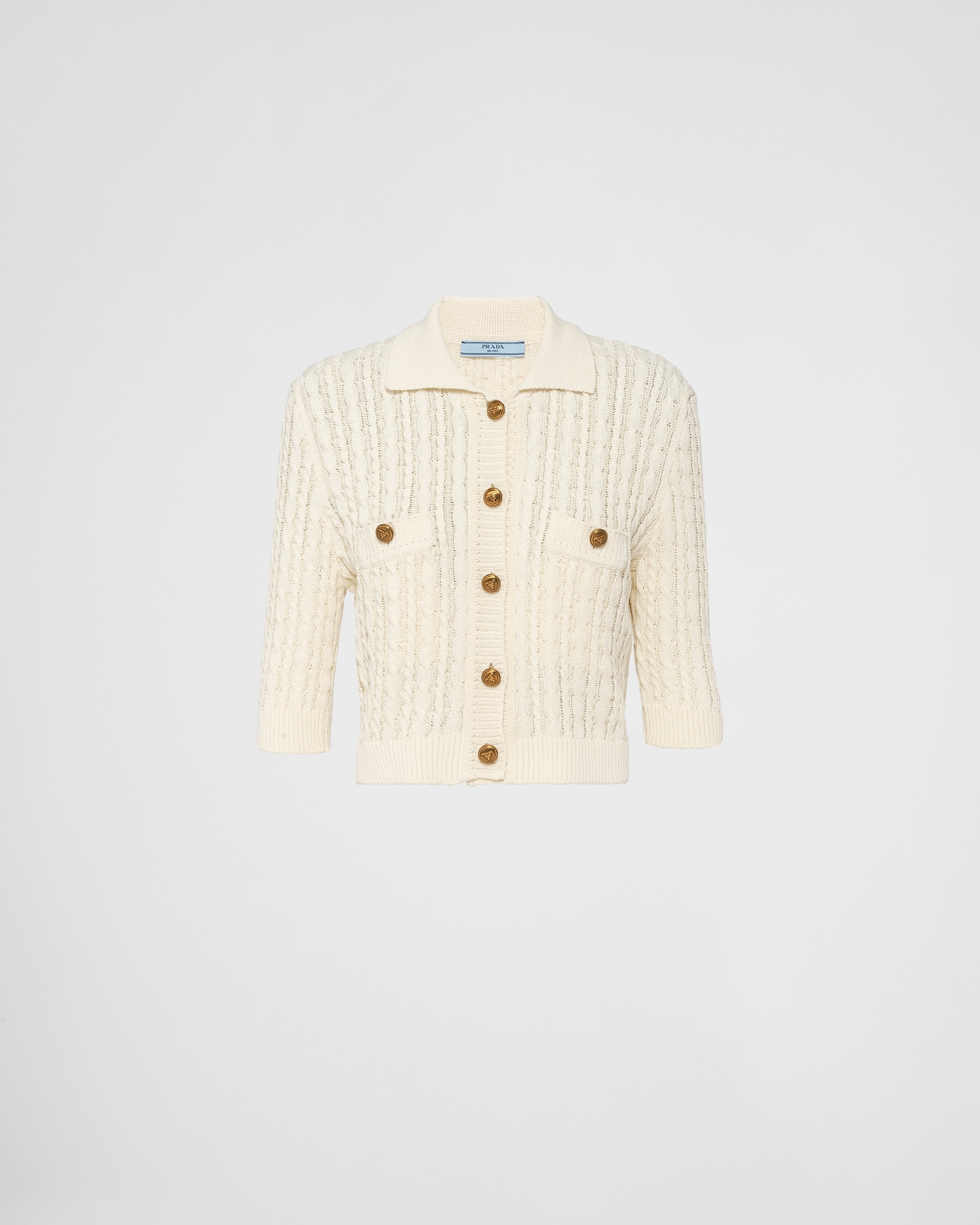 Cable-knit cotton sweater - 1