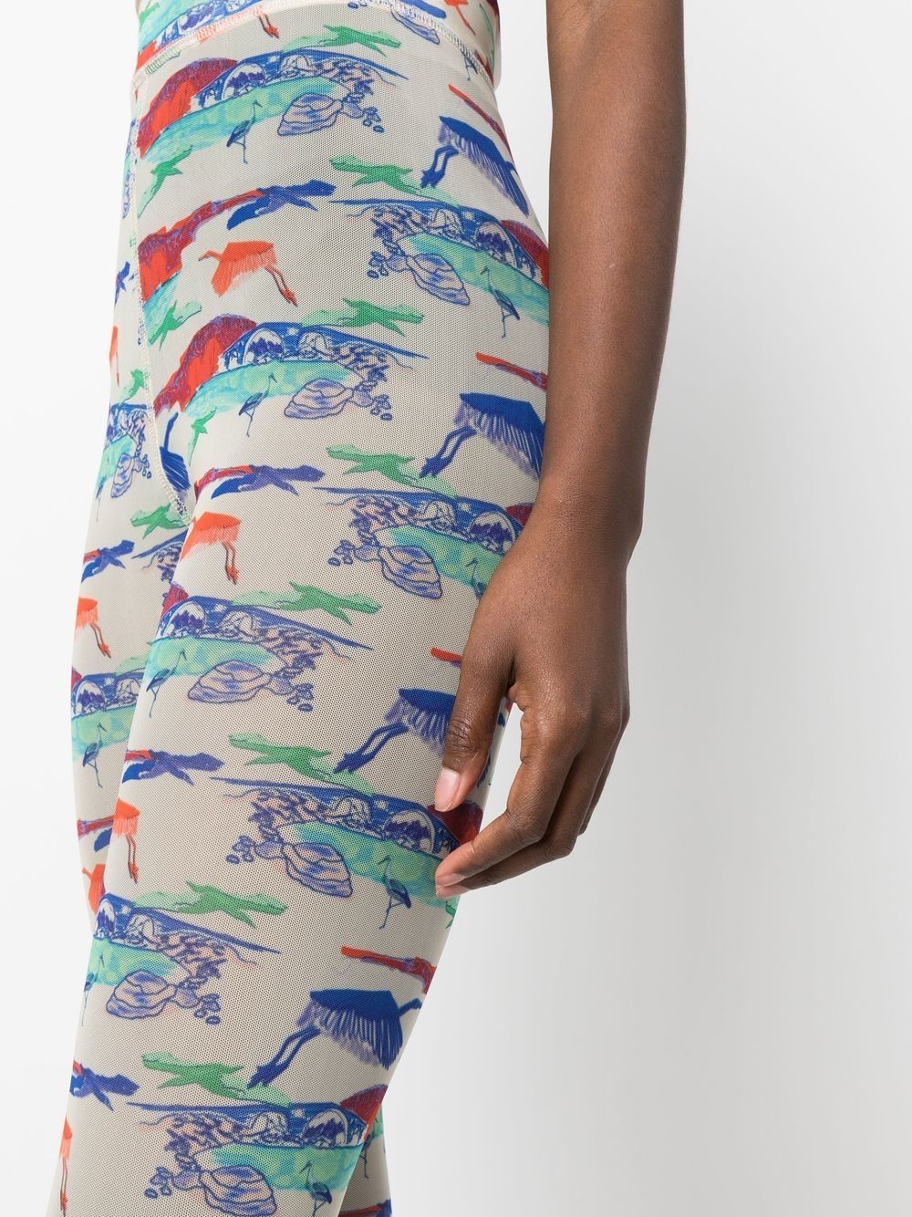 printed mesh leggings - 5